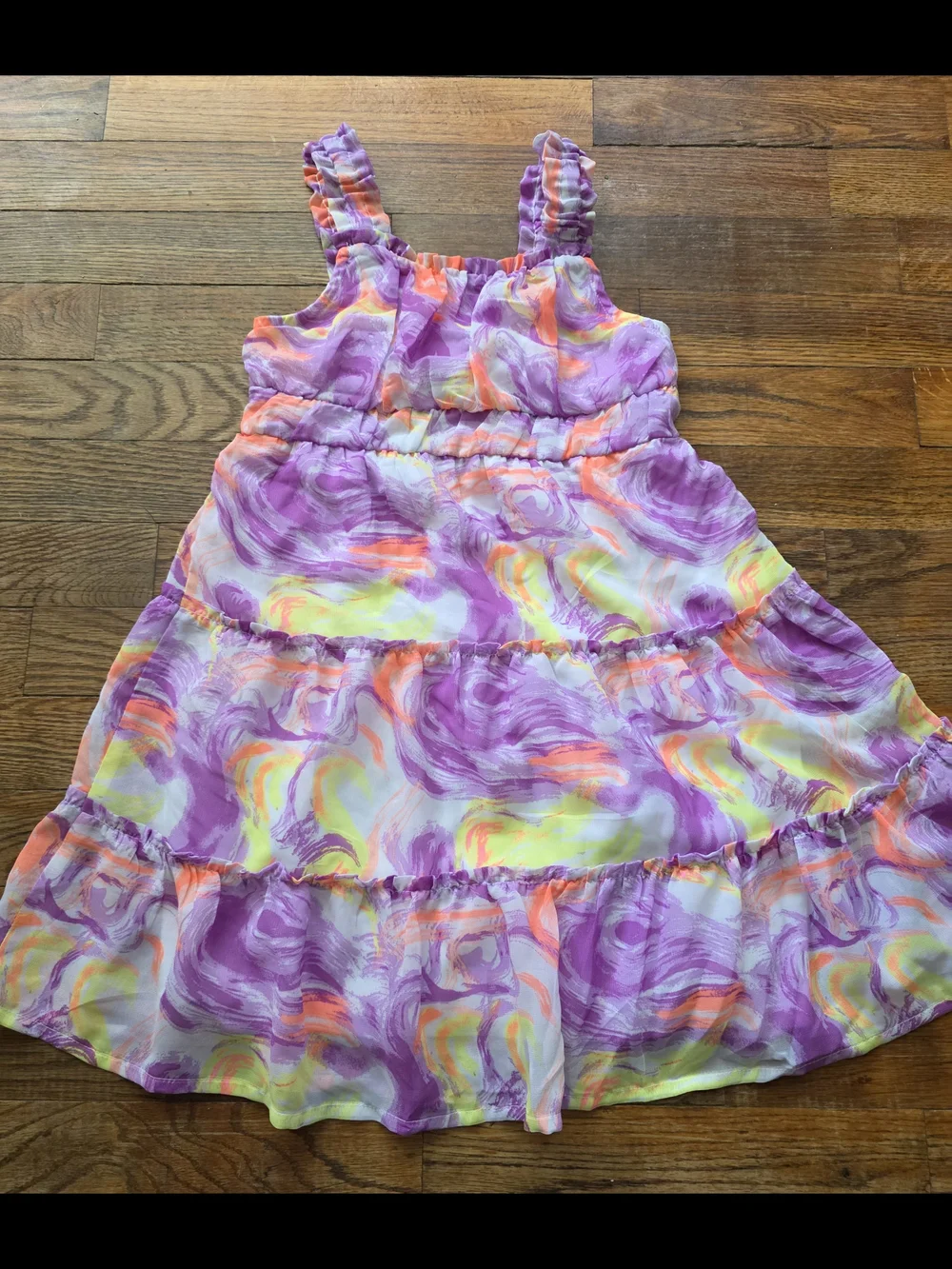 Zac Posen Girls Multicolor Swirl Sundress Neon